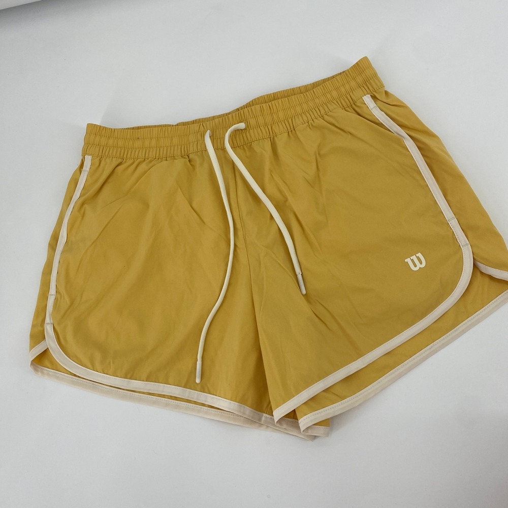Wilson Ellyn Athletic Shorts Womens Size S Yellow Dolphin Style Drawstring - Picture 3 of 5